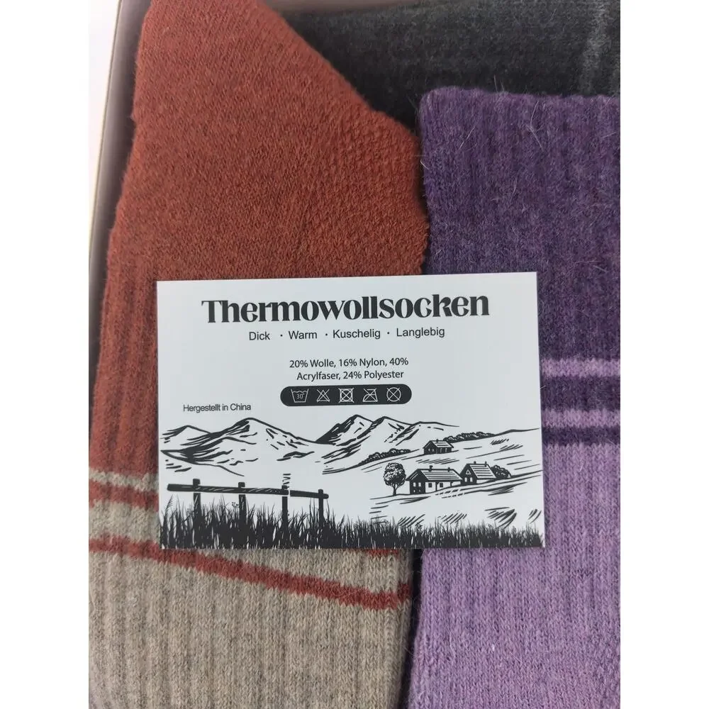 Thermaloot Socks for Women,5 Pairs Warm Merino Wool Socks Hiking Socks Large B